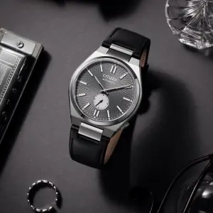 Citizen Tsuyosa NK5010-01H Erkek Kol Saati | 40 mm Paslanmaz Çelik Kasa, Siyah Deri Kordon, Otomatik Mekanizma