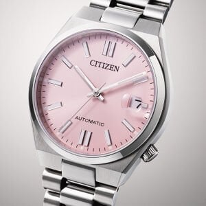 Citizen NJ0200-50Z Erkek Kol Saati | 37 mm Paslanmaz Çelik Kasa, Pembe Kadran, Otomatik Mekanizma