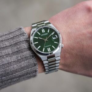 Citizen NJ0200-50X Erkek Kol Saati | 37 mm Paslanmaz Çelik Kasa, Yeşil Kadran, Otomatik Mekanizma