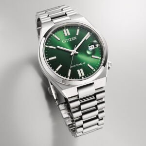 Citizen NJ0200-50X Erkek Kol Saati | 37 mm Paslanmaz Çelik Kasa, Yeşil Kadran, Otomatik Mekanizma